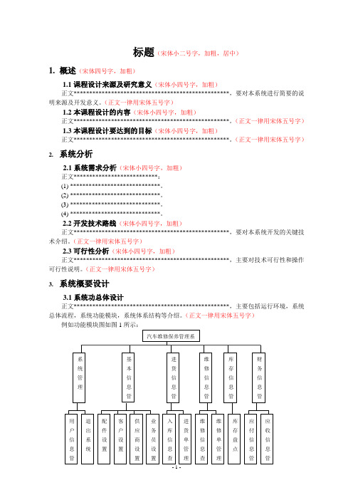 互联网应用课程设计报告(格式)