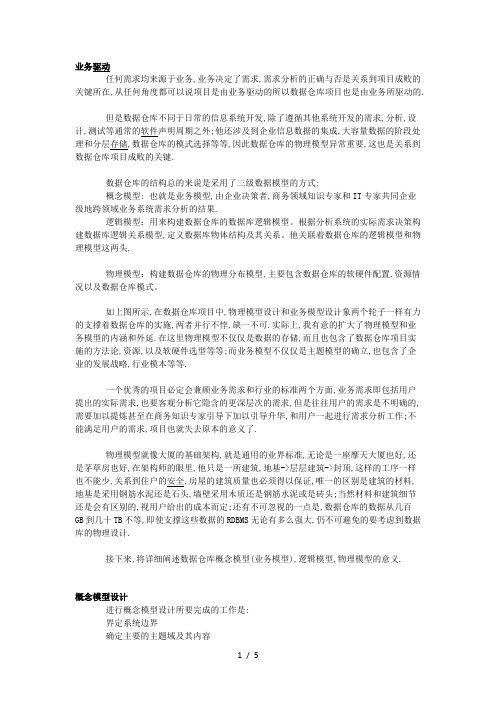 数据仓库的数据模型