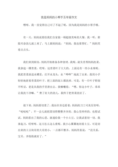 我是妈妈的小帮手五年级作文