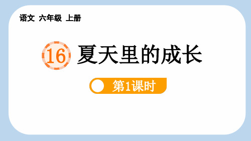 最新部编人教版语文六年级上册《夏天里的成长(第1课时)》教学课件