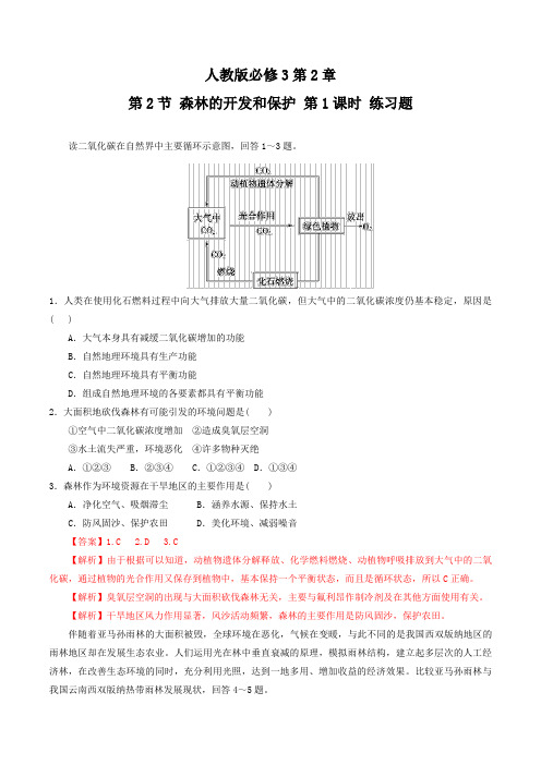 2.2.1 森林的开发和保护(练习)-2016-2017学年高二地理上册(解析版)