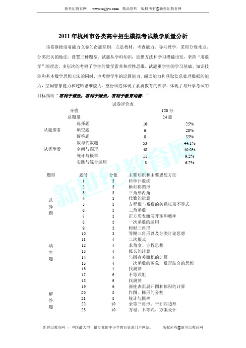 2011中考模拟试卷数学卷44