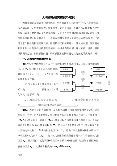 无机推断题突破技巧透视