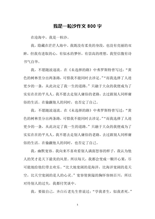 我是一粒沙作文800字