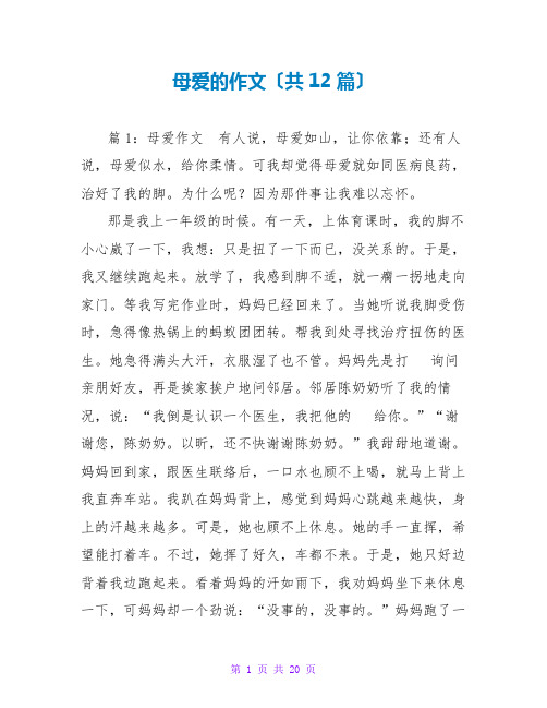 母爱的作文(共12篇)