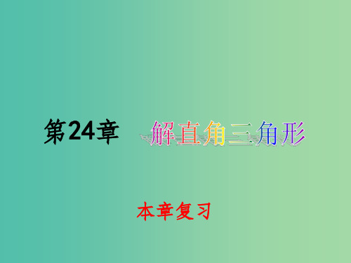 九年级数学上册 24 解直角三角形复习 华东师大版