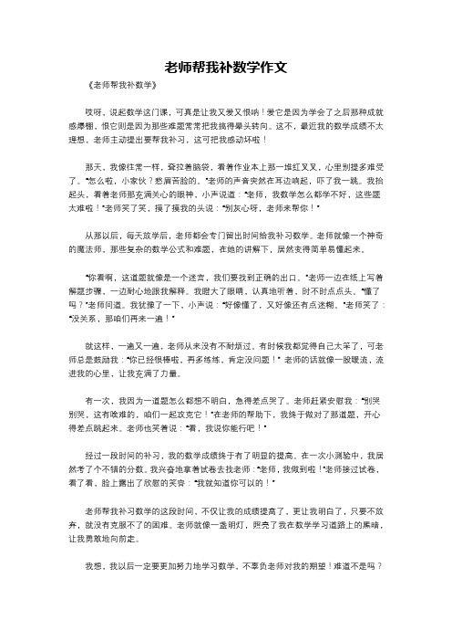 老师帮我补数学作文