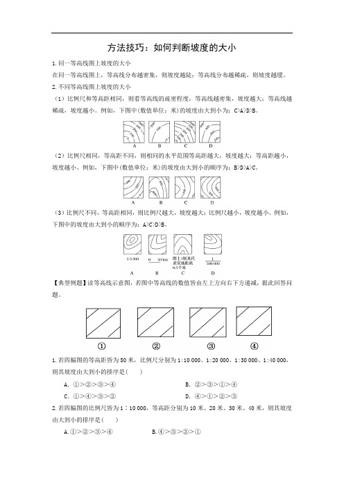 如何判断坡度的大小