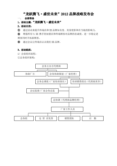 新品发布会(流程与工作安排)