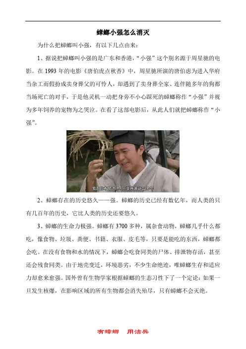 蟑螂小强怎么消灭 小强是怎么产生的