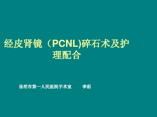 经皮肾镜(PCNL)碎 石术及护理配合