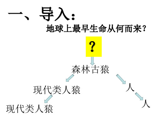 地球上生命的起源(极简配合提纲)