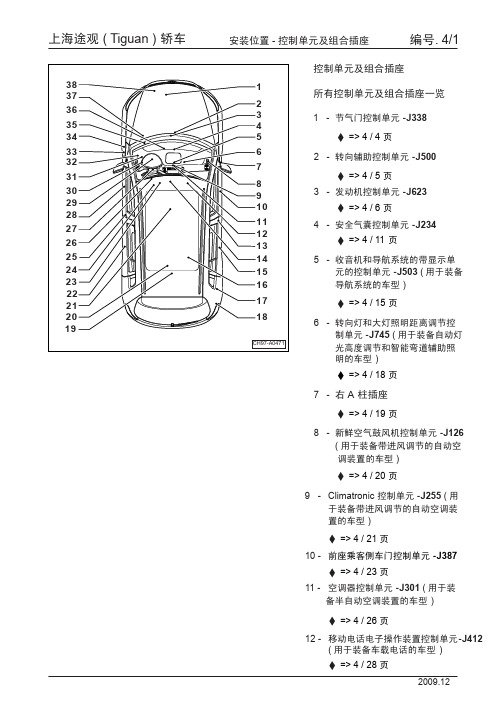 上海途观 ( Tiguan ) 轿车安装位置_04_控制单元及组合插座