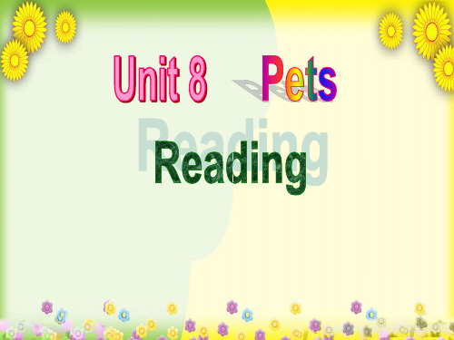 精美课件PPT 七年级英语下册 Unit 8 Pets Reading课件 