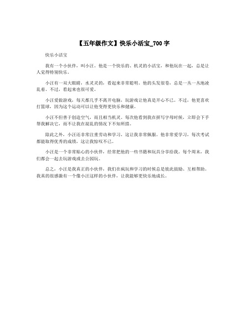 【五年级作文】快乐小活宝_700字