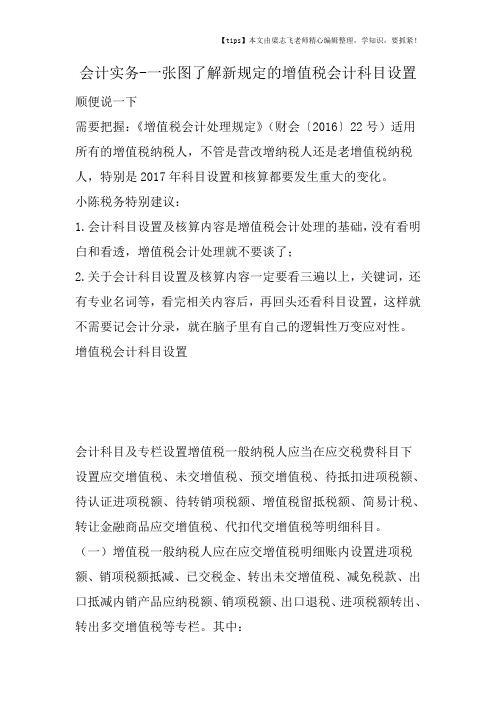 会计干货之一张图了解新规定的增值税会计科目设置