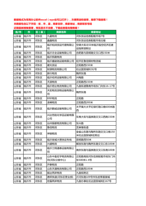 新版山东省临沂市河东区货运工商企业公司名录名单大全344家