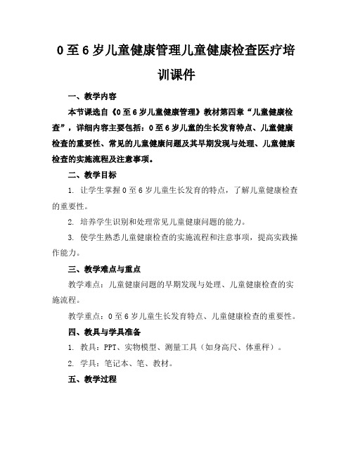 0至6岁儿童健康管理儿童健康检查医疗培训课件