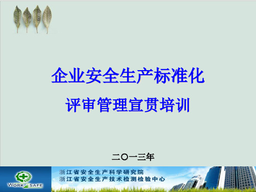 企业安全生产标准化评审管理宣贯培训PPT课件( 66页)