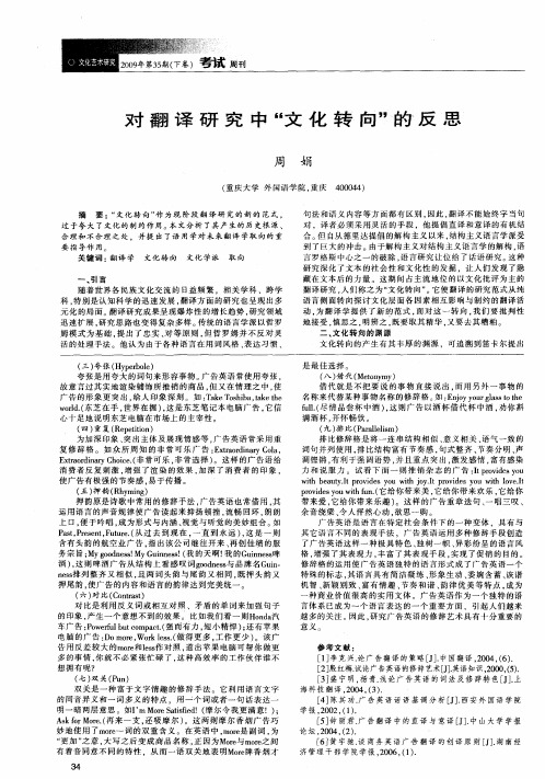 对翻译研究中“文化转向”的反思