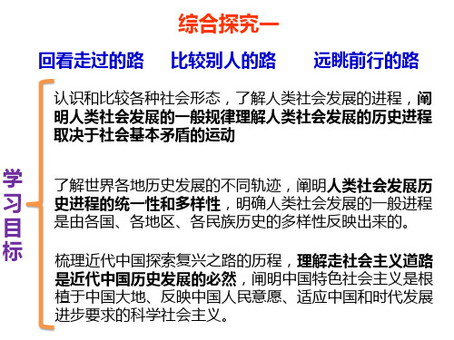 必修一   综合探究一 回看走过的路 比较别人的路 远眺前行的路