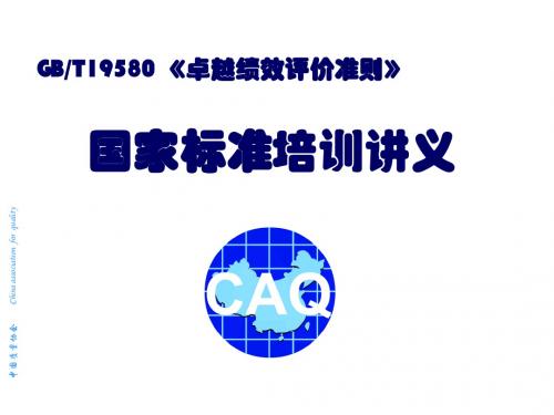 精编国标标准培训讲义 卓越绩效评价准则资料