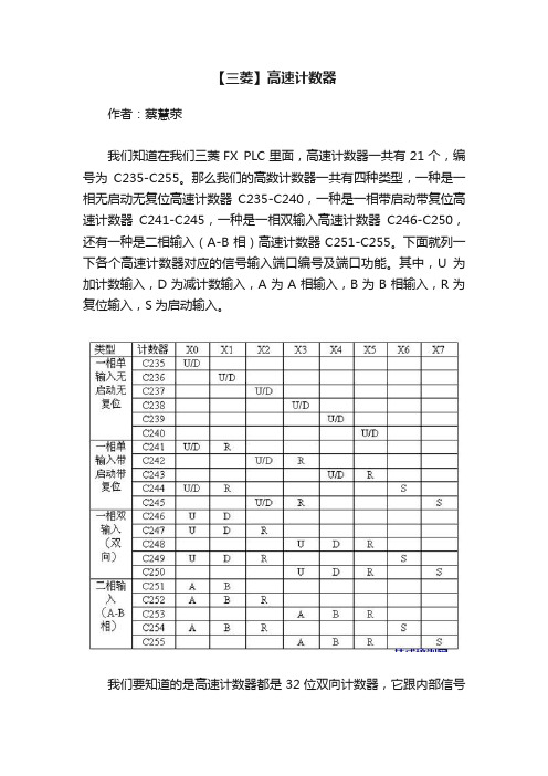 【三菱】高速计数器