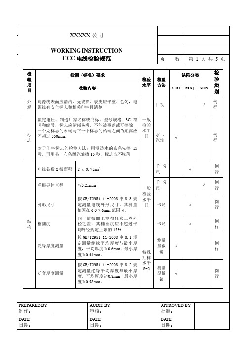 电线检验规范