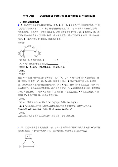 中考化学——化学推断题的综合压轴题专题复习及详细答案