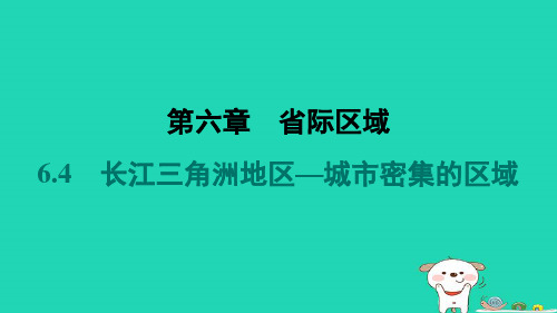 2024八年级地理下册第六章省际区域6.4长江三角洲地区_城市密集的区域习题课件晋教版