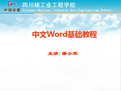 中文Word2003基础知识学习