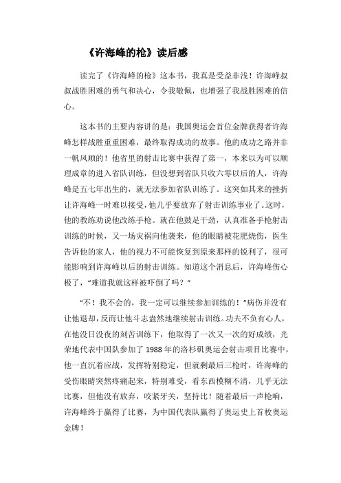《许海峰的枪》读后感