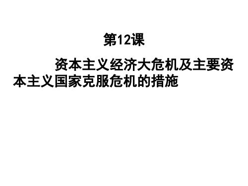 九年级历史第课资本主义经济大危机及主要资本主义国家克服危机的措施