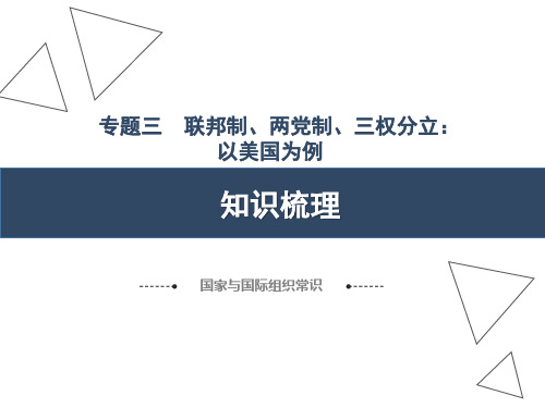 专题三  联邦制、两党制、三权分立：以美国为例 课件-高中政治人教版选修三国家和国际组织常识