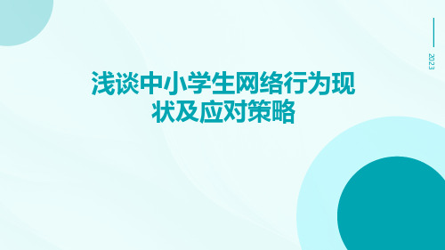 浅谈中小学生网络行为现状及应对策略