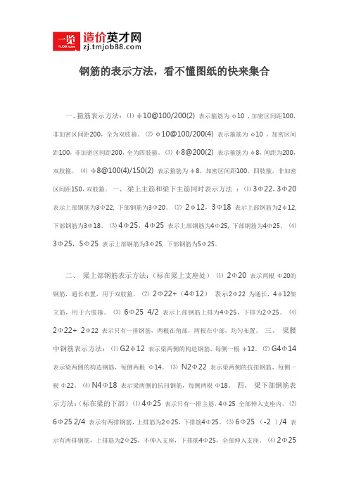 钢筋的表示方法,看不懂图纸的快来集合