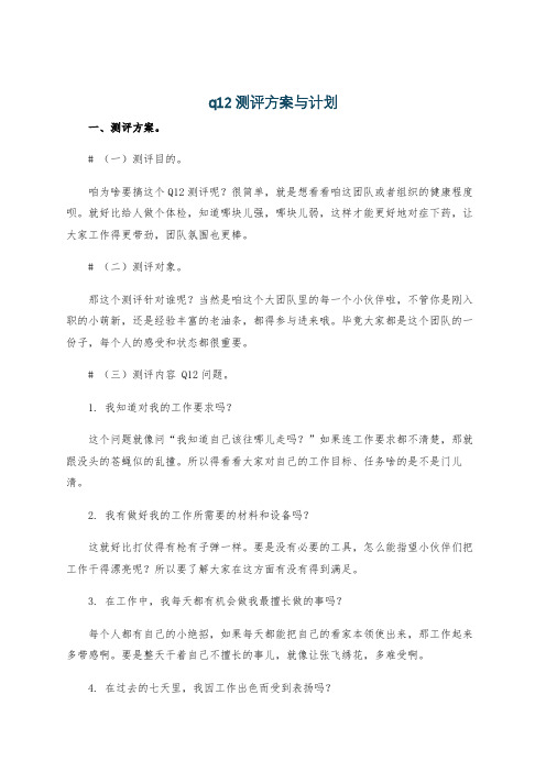 q12测评方案与计划