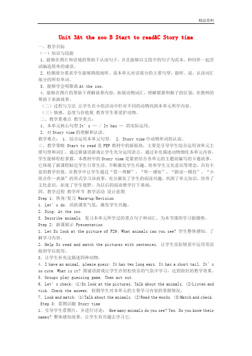 人教版三年级英语下册Unit3AtthezooBStarttoread课件