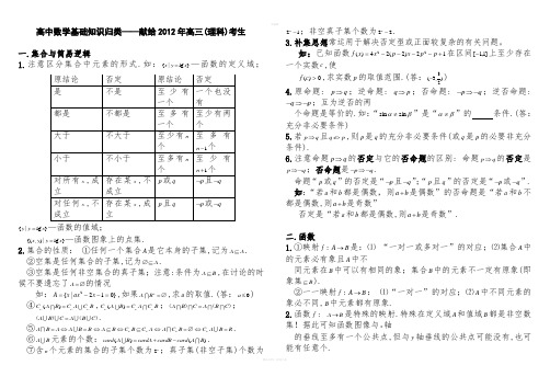 人教版高中数学基础知识归类