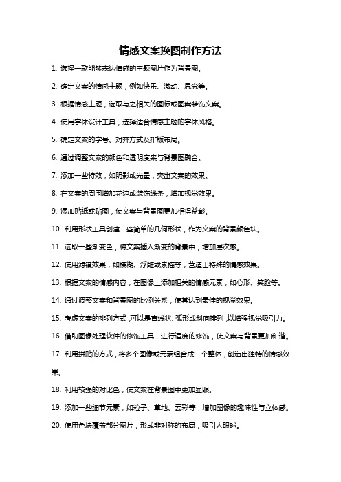 情感文案换图制作方法