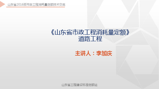 《山东省市政工程消耗量定额》