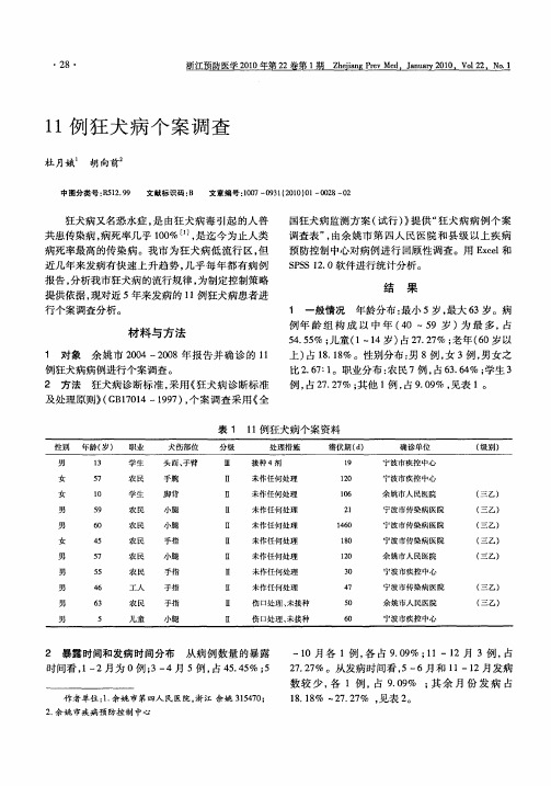 11例狂犬病个案调查