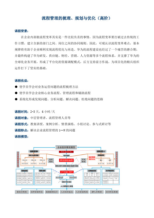 《流程管理的梳理、规划与优化》