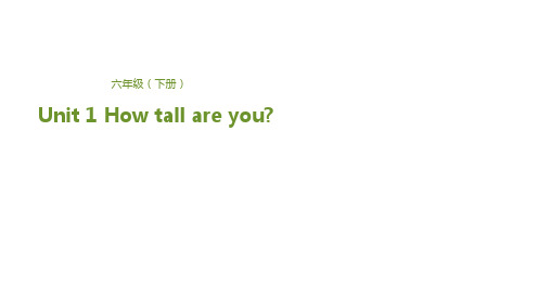 六年级下册英语课件-Unit 1 How tall are you？Lesson 1 你的身高是多少？(上) 人教(PEP)(共18张PPT)