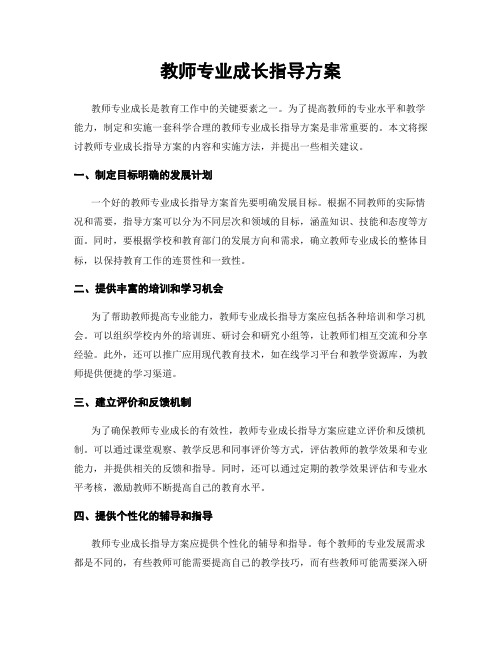 教师专业成长指导方案