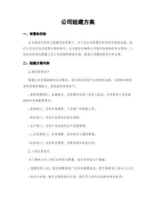 公司组建方案