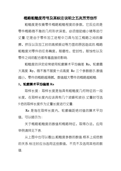 表面粗糙度符号及数值说明