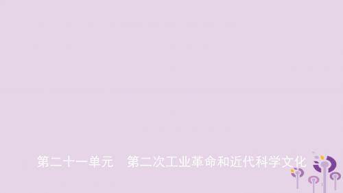 山东省德州2019中考历史复习世界现代史第二十一单元第二次工业革命和近代科学文化课件