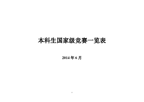 本科生国家级竞赛一览表