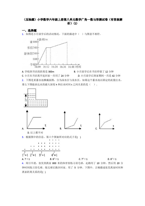 (压轴题)小学数学六年级上册第八单元数学广角—数与形测试卷(有答案解析)(1)